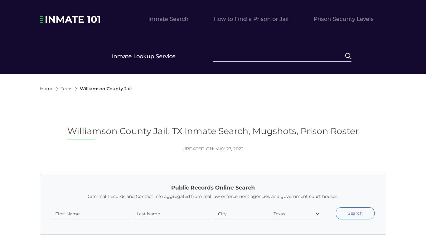 Williamson County Jail, TX Inmate Search, Mugshots, Prison ...
